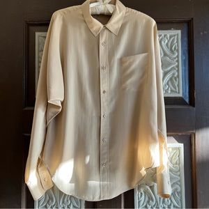 Purple label Ralph Lauren 100% silk button down blouse